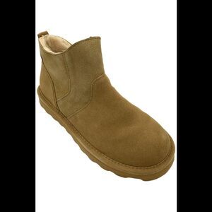 BEARPAW Twila Casual Suede Short Boot Stain Repellent Iced Coffee - Wide